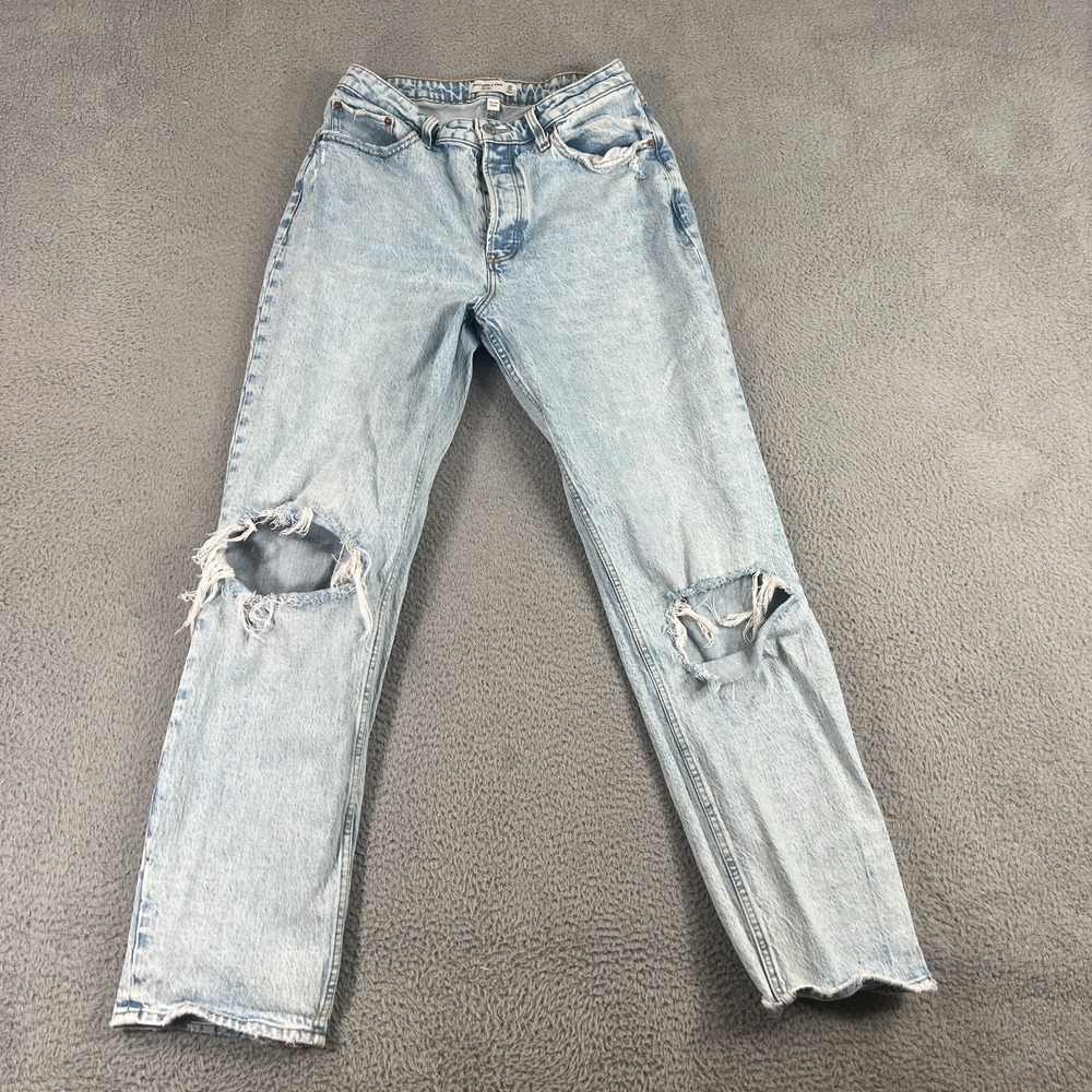 Abercrombie & Fitch Jeans Womens 30 10 L Light Wash The Dad High Rise Distressed